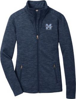 Ladies Digi Stripe Fleece Jacket, Navy